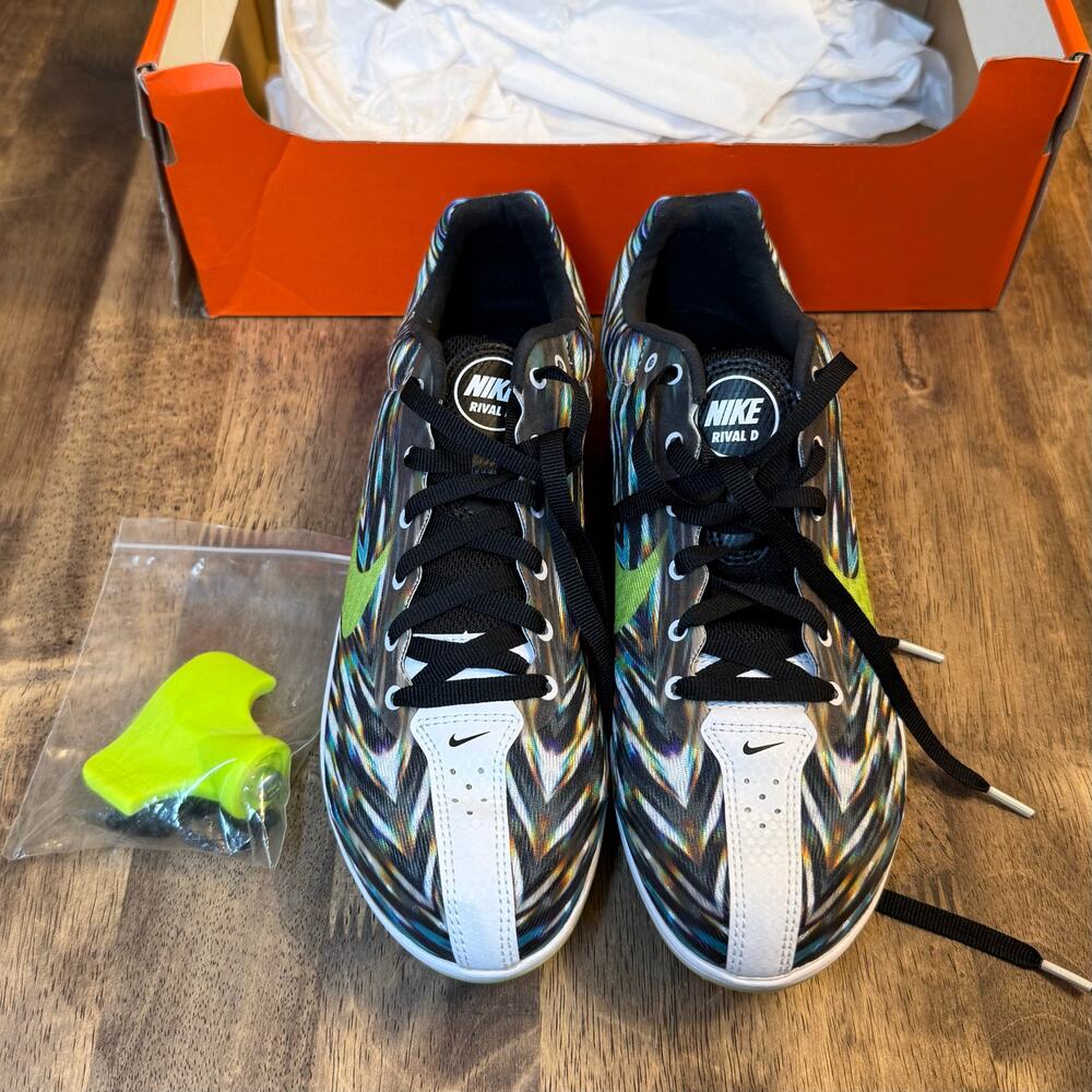 Nike Track Spikes Zoom Rival Distance 8 Racing Shoe Volt Black Women’s Size 9 - Picture 6 of 8